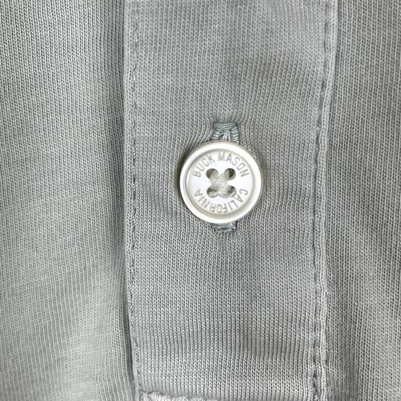 Buck Mason 100% Cotton Henley Shirt Long Sleeve Casual Gray Men's Size Medium - Picture 3 of 7
